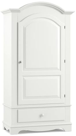 Mar.c.a. Design - Armadio con 1 Anta Scorrevole e 1 Cassetto in Legno di Pioppo Bianco Opaco, Mobile da Interno Arte Povera Made in Italy - Misura 96x56x196h