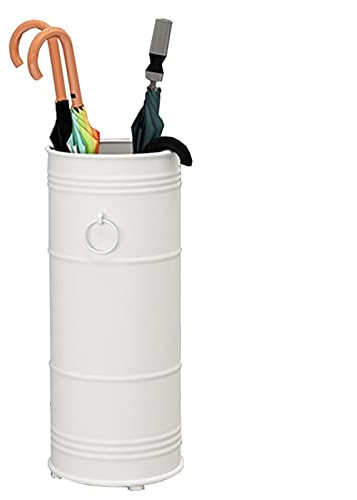 Paragüeros Soporte de Paraguas de Hierro Forjado Blanco, Bastidor de Almacenamiento de Paraguas Largo y Largo, Paraguas Multifuncional del Piso 22x51cm
