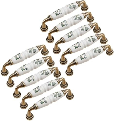 KKPW clásicos con forma de arco para cómoda de puerta de casa, 10 piezas de cocina para tirar del armario, decoración de la puerta del cajón, distancia del agujero 96 mm