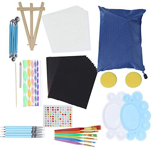 Mandala-Malvorlage, praktisch, bequem zu bedienen, Mandala-Punktierwerkzeug-Set mit Aufbewahrungstasche zum Ausmalen zum Zeichnen