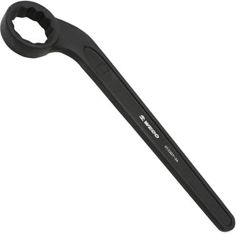 WEDO Llave Estriada Acodada 14mm,Cabeza doblada,forjada de una sola vez, par fuerte,alta resistencia,resistencia al desgaste, Llave Estrella Acodada,acero cromado 40,Largo 151mm