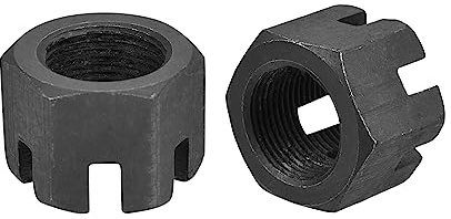 sourcing map 2 Stück Sechskant-Schlitzmutter Ersatz aus Kohlenstoffstahl M22 x 1,5 mm Sechskantmuttern
