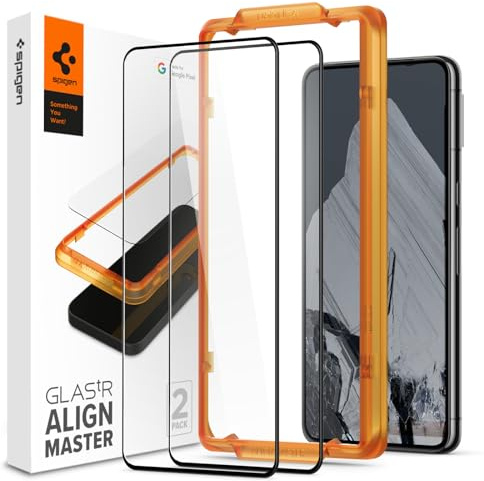 Spigen AlignMaster Schutzfolie kompatibel mit Google Pixel 8 Pro, 2 Stück, Volle Abdeckung, Kratzfest, 9H Härte Folie