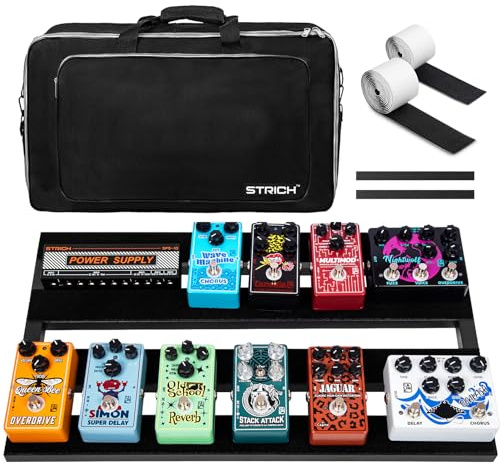 STRICH Guitar Pedal Board Aluminum Alloy 2.65lb Lightweight Effect Pedalboard 22'' x 12.5'' with Carry Bag, STANDARD 22 (Angled)