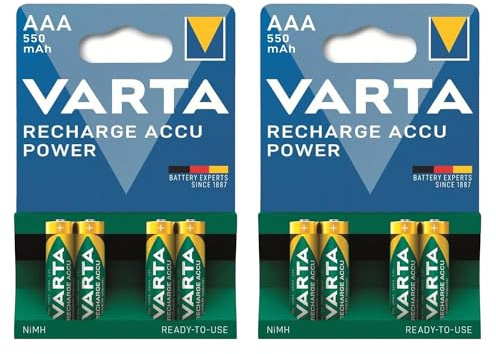 Varta 2 x 4er Blister Ready 2Use AAA Micro Akku 550mAh Vorgeladen 1,2 Volt NiMH