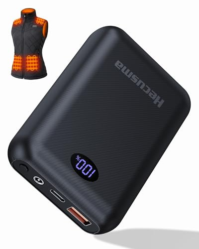 Batterie Externe pour Gilet Chauffant 7,4V 16000mAh, Rechargeable Batterie Veste Chauffante avec écran LED, Batterie Gilets Chauffants avec Sortie DC/USB/Type-C pour Gilet Chauffant Veste Homme Femme