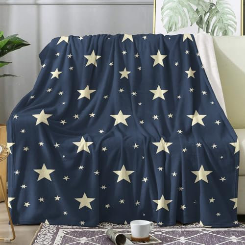 ZDABAOEC Kuscheldecke Flauschig Cartoon Sterne Decke, Fleecedecke 220x240, Sofadecke & Couchdecke, Weiche Kuschelige Wohndecke Blanket, XXL Groß Decken für Sofa Couch