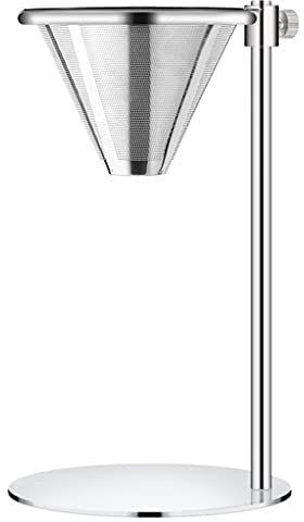 Soporte ajustable de acero inoxidable para cafetera con doble filtro, cafetera de cono de goteo independiente