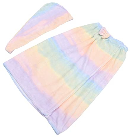 BUGUUYO Badetuch Für Damen Aus Fleece Schnell Trocknend Mit Haarmütze Für Spa Und Bad Atmungsaktiv Leicht Und Bequem
