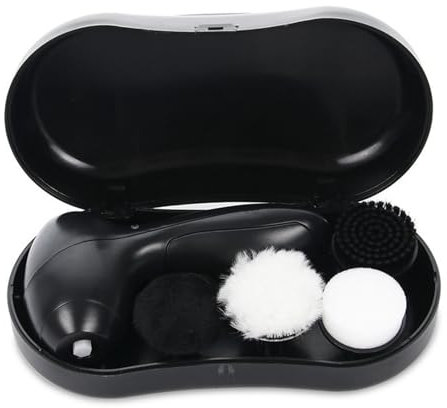 Electric Shoe Polisher with 4 Brush Heads Portable Shoe Shiner Dust Cleaner Leather Polishing Waxing Care Kit for Shoes