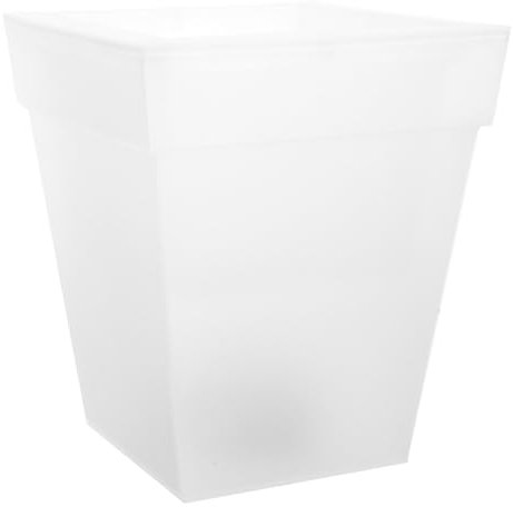 Happyyami Jardinera Luminosa De Jardín Solar Led Maceta De Plástico Cuadrada Para Exteriores, Decoración De Patio y Césped, Ahorro De Energía, Diseño Compacto y 1 Unidad