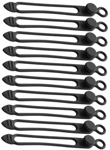 CONGARTENO 10pcs Reusable Silicone Cable Ties Wire Organizers for Desktop Management Lightweight and Portable for Office and Home Use
