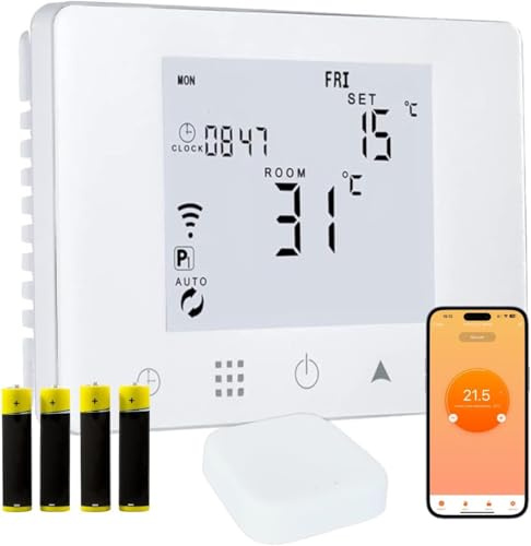 CHRONOTHERMOSTAT WIFI À BATTERIE PROGRAMMABLE SMARTPHONE APP ALEXA THERMOSTAT CHAUDIÈRE MURALE OU BOX 503 avec Gateway Zigbee