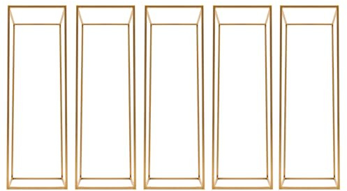 QUSKLISU Wedding Flower Stands, 5 Pcs Party Centerpieces for Tables, Tall Gold Column Geometric Floral Vase Metal Plant Holder Flower Display Rack Decorations for Christmas, Events, Home Decor