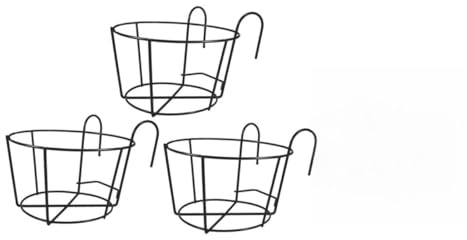 HIAKDOFT 3pièces Support Pot De Fleurs Suspendu Fer Pour Balcon Lot De Cadres Robustes Décoratifs Pour Rambarde Extérieure Et Jardin