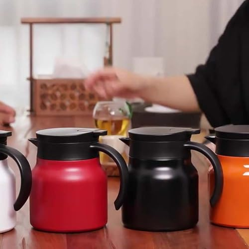 Théière en acier inoxydable pour la maison et le bureau, capacité de 800 ml, design ergonomique et infuseur intégré (vert)