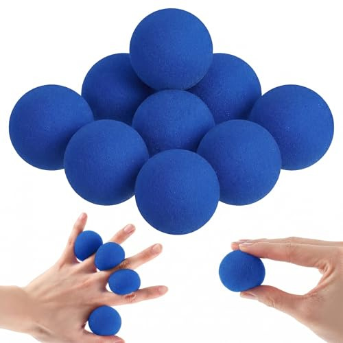Supvox 10 Stück Runde Schwammbälle in Blau - 4,5 cm Zaubertrick-Requisiten für Performance und Party - Weiche Magische Bälle für Interaktive Zaubershows und Unterhaltung