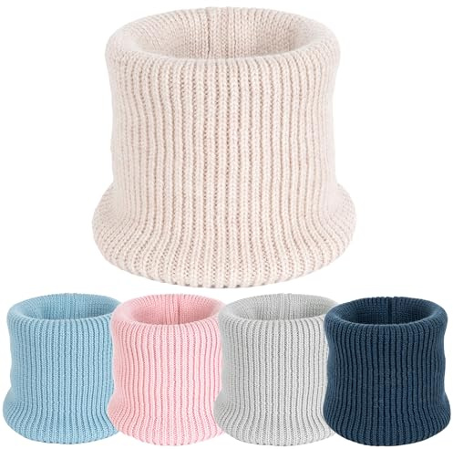 molti Écharpe d'hiver pour enfant - Tricotée en 100 % laine mérinos - Écharpe chaude - Disponible en 5 couleurs - Respirant et doux, beige, taille unique