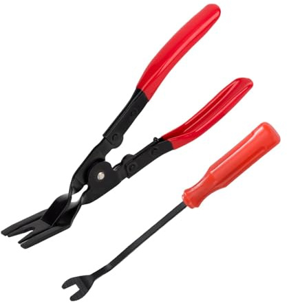 HONRIGO 2 PCS Plastic Trim Removal Tool Set,Alloy Steel Fastener Remover Plier, Durable Plastic Rivet Remover for Car Door Panel & Dashboard
