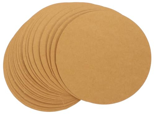 DECORNIJIA Cartulina Redonda Gruesa para Pintar y Dibujar 17x17 Cm para Manualidades Infantiles 40 Piezas Color Kraft Papeles Artísticos DIY Uso Escolar y Creativo