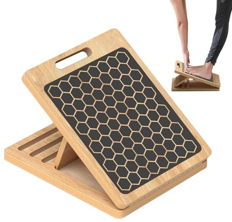 Professionelles Holzbrett – verstellbare geneigte Knöchelbretter, verstellbares Schrägbrett aus Holz für Waden, Wadendehnung, zusätzliches seitliches Griffdesign