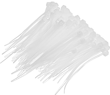 Qianyu 300 PCS Cable Zip Ties Self-Locking Nylon Tie Thin Mini Cord Management Clear Wire Ties Heavy Duty Tie Straps for Indoor and Outdoor Office Garden Workshop