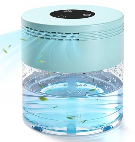 Purificadores de aire de agua para el hogar, purificador de aire a base de agua para aceites esenciales, purificador de lavado de aire con 8 luces LED, apagado automático de 24 horas, 3 velocidades