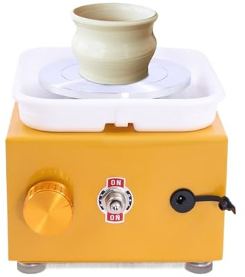 Torno De Cerámica Eléctrico Con Plato Giratorio 2000 RPM Y Depósito ABS Extraíble 24 W Gira Estable Suave
