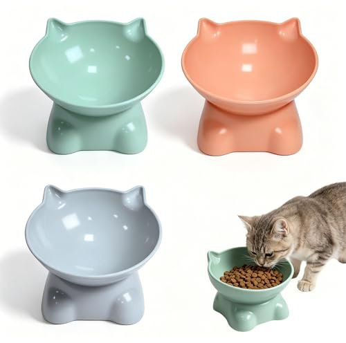3 Gamelle Chat Surélevée, Gamelle pour Chat,Bol Chat