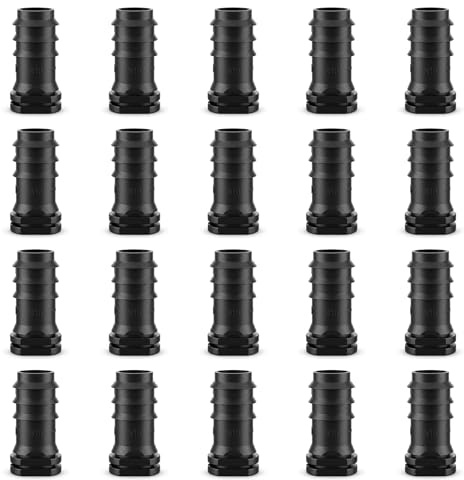 WOKICOR 20 Pièces Bouchon 16mm, Bouchon Goutte à Goutte, Bouchon Tuyau Arrosage 16mm, Raccord Irrigation 16mm, Accessoire Irrigation Goutte à Goutte - avec Ardillon pour Jardin et Serre
