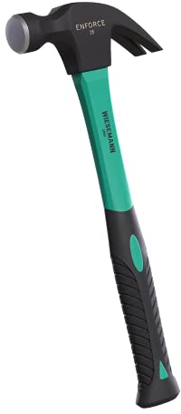 American Claw Hammer 20oz with 2K fibreglass Handle from WIESEMANN 1893 | Enforce Series | Forged and Induction Hardened Hammer Head | 80508