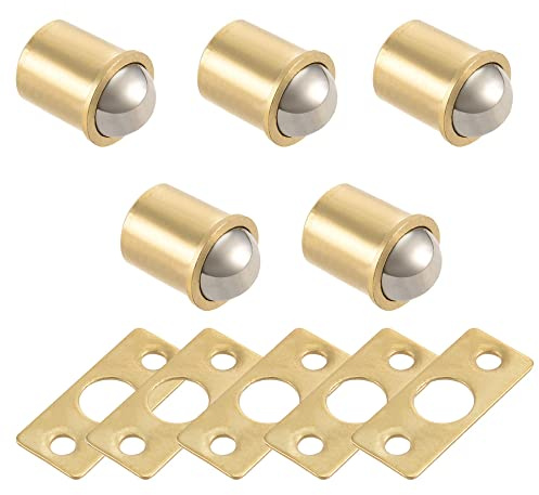 uxcell 11mm Ball Dia Brass Electroplating Door Cabinet Ball Catch Latch Closures 5pcs