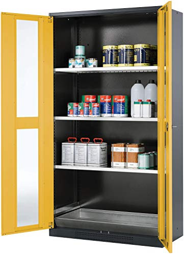 ASECOS Chemikalienschrank CS RAL 7016/RAL 1004 4xTA zur Lagerung von Nicht entzündbaren Gefahrstoffen in Arbeitsräumen