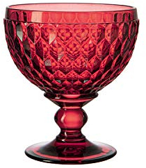 Villeroy & Boch - Boston col. Coppa da spumante red, bicchiere stravagante e dal design elegante per prosecco e champagne, cristallo, rossa, 400 ml