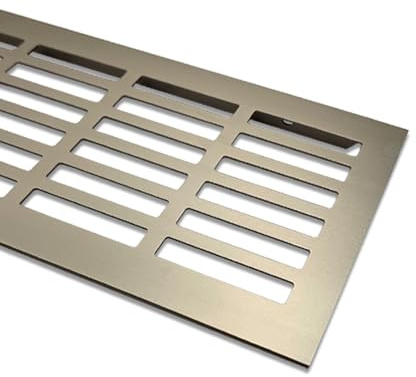 Lüftungsgitter Aluminium | 100mm x 600mm | Farbe: Edelstahl - gebürstet | Lüftungs Gitter Alu | Stegblech | Belüftungsgitter | Heizungsgitter | Belüftungsgitter/Lüftung