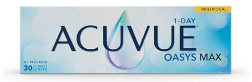 ACUVUE OASYS MAX 1-Day MULTIFOCAL Tageskontaktlinsen – 30 Gleitsichtlinsen für den Nah-, Zwischen- und Fernbereich – Tageskontaktlinsen mit -2.25 dpt und BC 8.4 – UV Schutz & angenehmes Tragegefühl