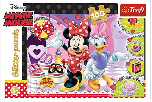 Trefl, Puzzle Glitter, Minnie und Glitzer, Disney Frozen II, 100 Teile, für Kinder ab 5 Jahren