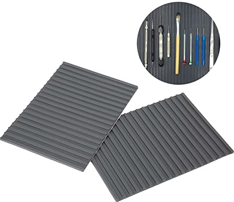 2pcs Watch Repairing Rubber Mat, Anti Slip Watch Mat, Multi Functional Watch Jewelry Working Mat, Watch Tools Storing Supplies, for Watchmakers