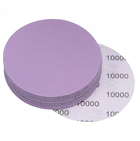 sourcing map 15Pcs 4-Inch Purple Sanding Discs 10000 Grits Hook and Loop Professional Aluminum Oxide Sand Paper Wet Dry Polish for Wood Metal Paint Finishing
