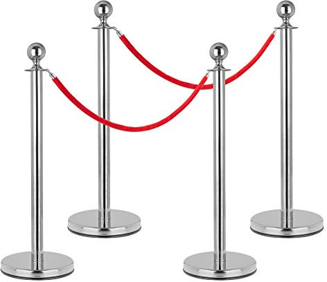 Stagecaptain PLS-150 Deluxe 4.2-150S Absperrständer Personenleitsystem 1 | Ständer aus Edelstahl in silber, Mit weiteren Leitpfosten kombinierbar, Oberer Abschluss in Kugel-Form, Gute Standfestigkeit