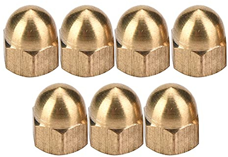 Dadi Ciechi in Ottone Kit di Dadi Tappo a Testa Tonda Bulloni Carrettiere in Ottone Set Esagonali Set di Dadi Esagonali per Macchinari Mobili Veicoli Elementi di Fissaggio (M5 (20 PZ))