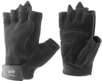 VIP Value Essentials Herren Damen Leder-Handschuhe, atmungsaktiv, für Gewichtheben, Fitnessstudio, Trainingshandschuhe, Größe XL, Schwarz