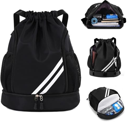 LOEPENLE Compartimen Mujer Hombre Mochila Cuerdas Impermeable,Mochila Deportiva de Playa,to Saco de Gimnasia Mochila Cuerdas para Mujer Hombre