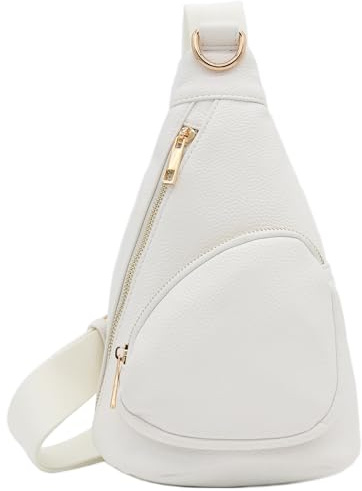 FashionPuzzle Compact Triangle Sling Bag (White)