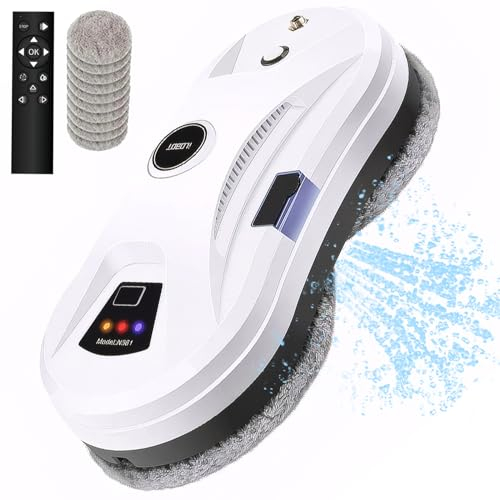 Memows Window Cleaner Robot, Smart Automatic Window Cleaning Robot with Water Spray, Electric Intelligent Robot Windows Cleaner Glass Cleaning with Remote Control 2800Pa Suction