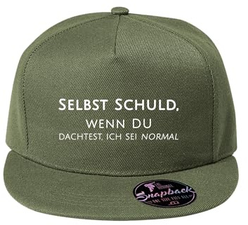 DELUNO Selbst Schuld wenn du dachtest ich sei normal Unisex Kappe Classic Cap mit geradem Schirm One Size Einheitsgröße für Männer und Frauen Khaki (Cap-523-Khaki)