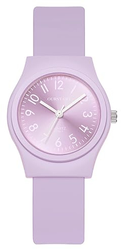 Silverora Armbanduhren Damen Silikon Damenuhren: Einfach Leicht Lesbar Analoge Quarzuhr Silikonarmband Studentuhr mit Arabischen Ziffern Geschenke für Mädchen Frauen bunt