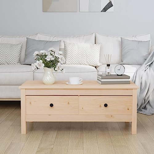 BUKSCYJS Couchtisch kleine Zimmer, Sofatisch, WohnzimmertischCouchtisch 100x50x40 cm Massivholz KieferFür Wohnzimmer, Schlafzimmer, Büro, Eingang, Korridor