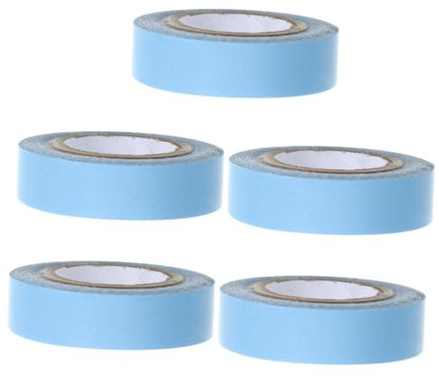 TOVINANNA 5rouleaux Ruban Adhésif Pour Perruques Dentelle Tape Hypoallergénique Sans Traces Pour Extensions De Cheveux Et Postiches Bleu