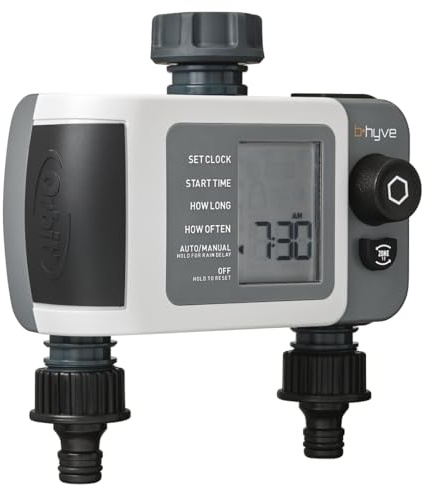 Orbit 94792 - Programmatore digitale di irrigazione B-hyve Bluetooth XD a 2 uscite | Connessione femmina 3/4 al rubinetto, include 2 connettori automatici per tubo | Controllabile da App